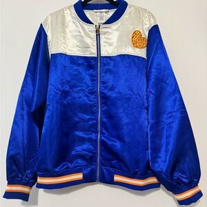 Blue and White Bomber Disney Jacket With Patch